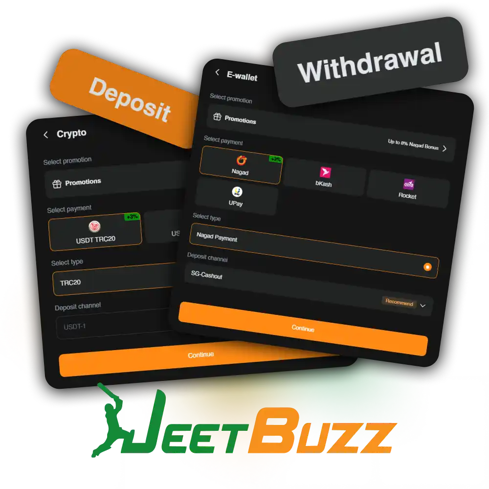 Safely deposit and withdraw funds on JeetBuzz.